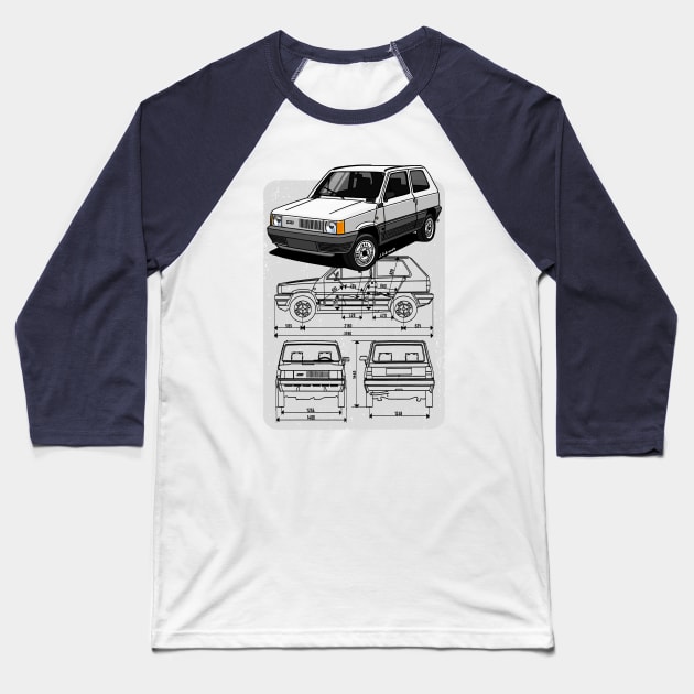 The small italian car that it was a design masterpiece Baseball T-Shirt by jaagdesign